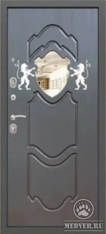 Декоративная входная дверь с зеркалом-10